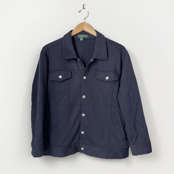 Lauren Ralph Lauren Jackets & Blazers - VTG Lauren Ralph Lauren Jacket Womens XL Blue Long Sleeve Snap Front Classic EUC